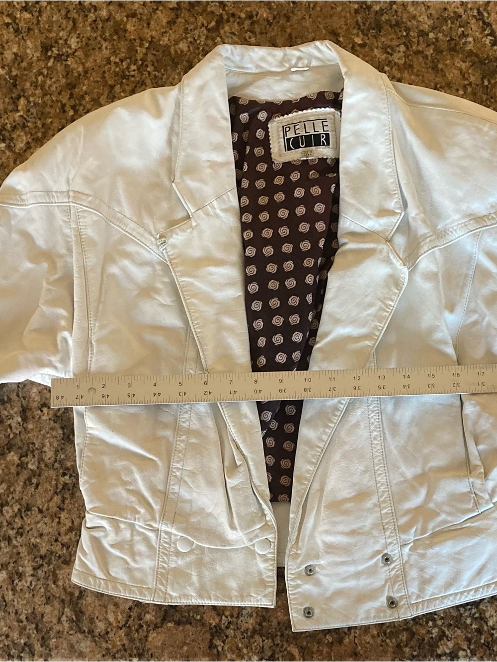 Pelle Cuir White leather jacket 80’s